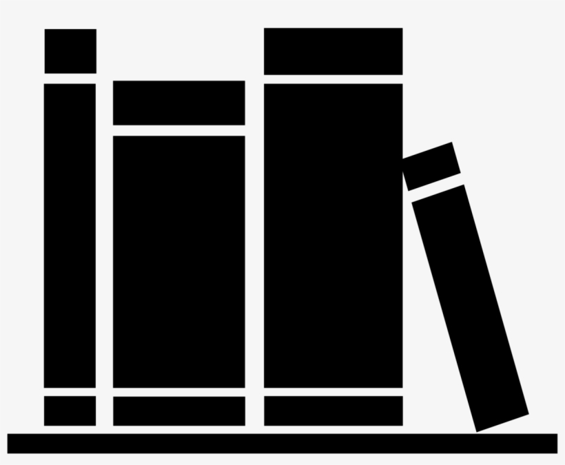 Books Icon - Bookshelf Black Icon, transparent png