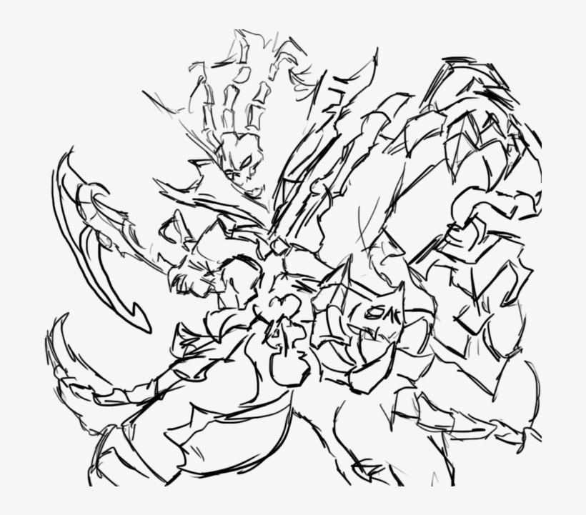 Thresh Rough Line Art By Reala - Thresh Line Drawing, transparent png