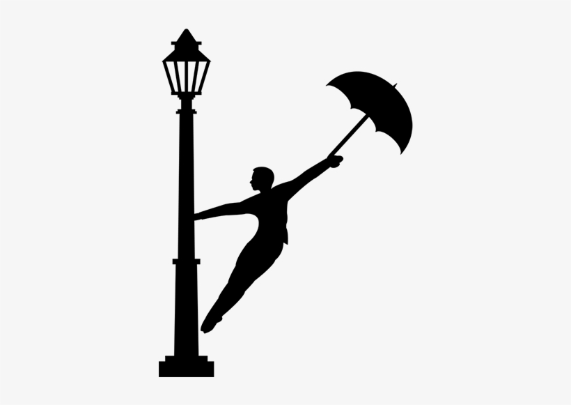 Vinilo Cantando Bajo La Lluvia Silueta - Siluetas De Personas Bajo La Lluvia, transparent png