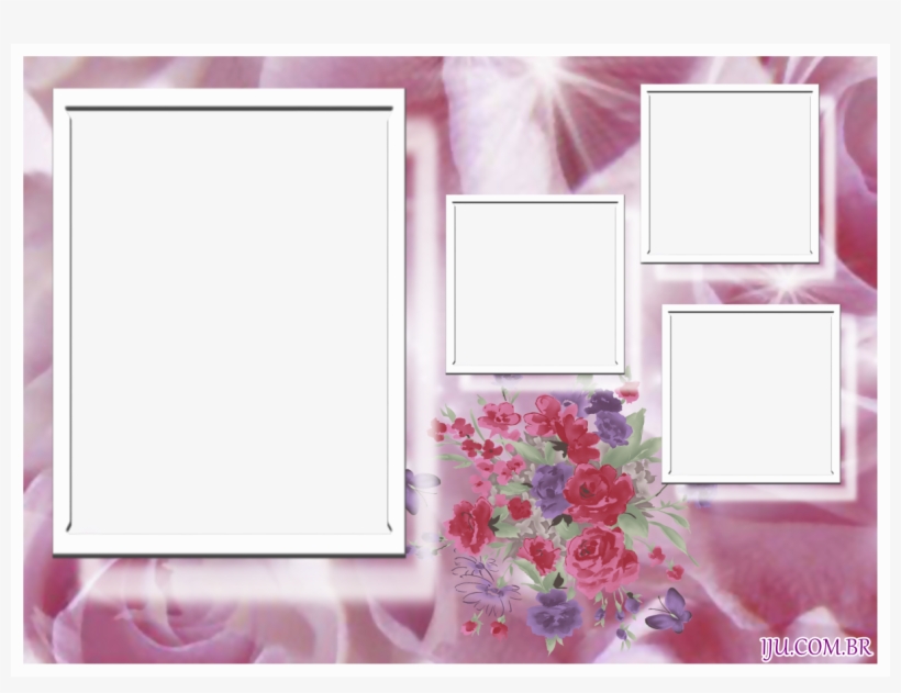 Molduras Para 4 Fotos Flores - Moldura Para 4 Fotos De Amor, transparent png