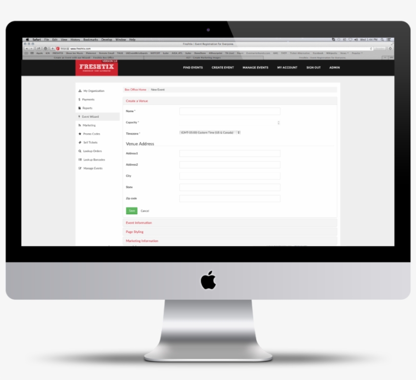 Freshtix Event Management Software - Imac 21.5 Inch Computer, transparent png