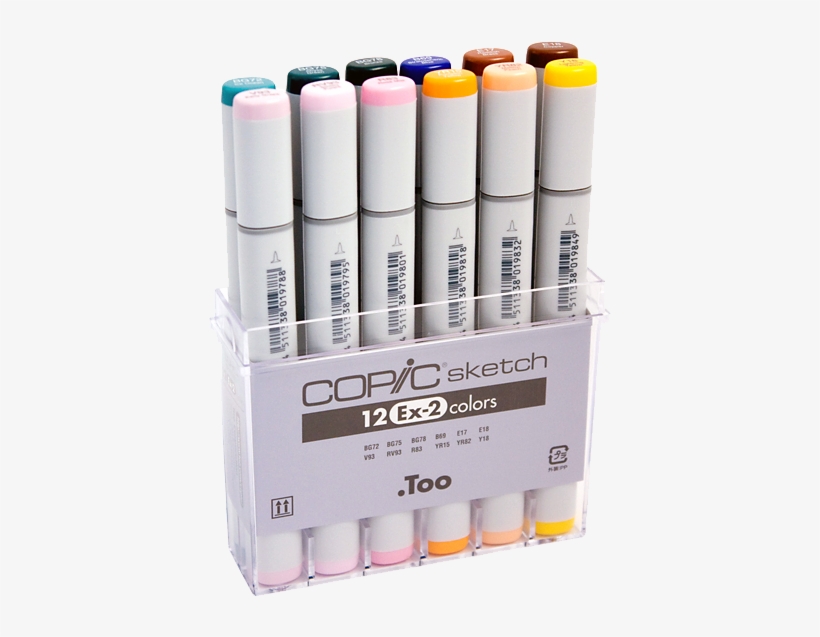 Copic Sketch Marker 12 Color Set Ex2 - Copic Sketch Marker 12 Set Ex-2 Colours, transparent png