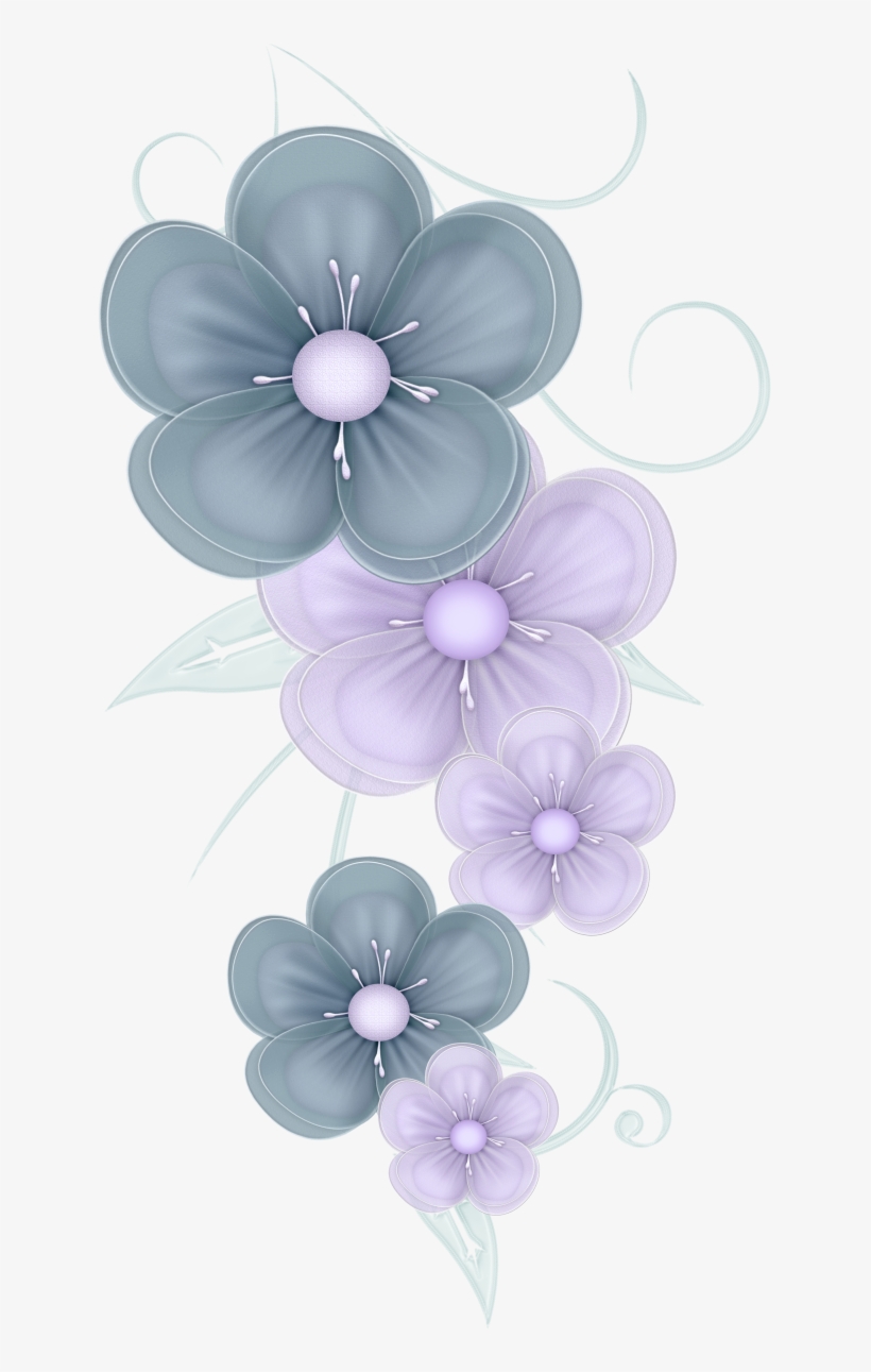 Blue Flowers Png By Pvs - Cute Decoration Clipart, transparent png