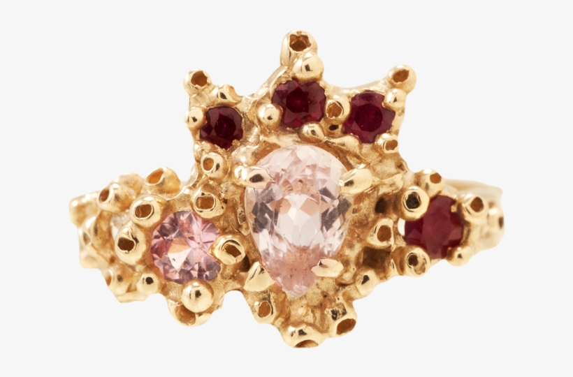 Ruta Reifen Yellow Gold Crown Red Pink Sapphire Ring - Crystal, transparent png