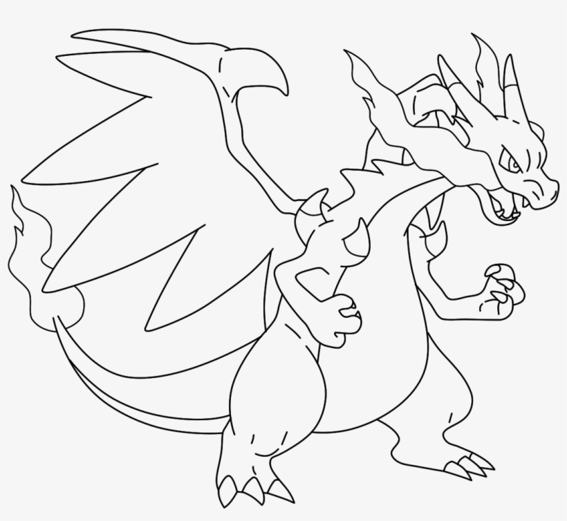 Mega Charizard Drawing Mega Charizard X Coloring 1193x1058 PNG 
