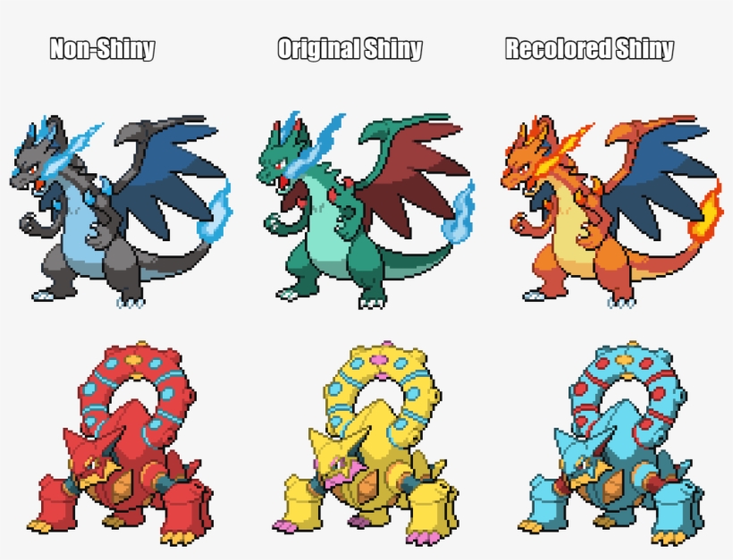 Artmega Charizard X And Volcanion Shiny Recolors I - Cartoon, transparent png