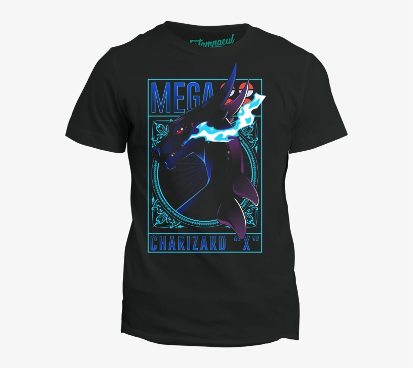 Camiseta Mega Charizard X - T-shirt, transparent png