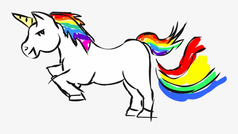 Freeuse Download Fart Drawing Horse - Unicorn Farting Out Rainbows, transparent png