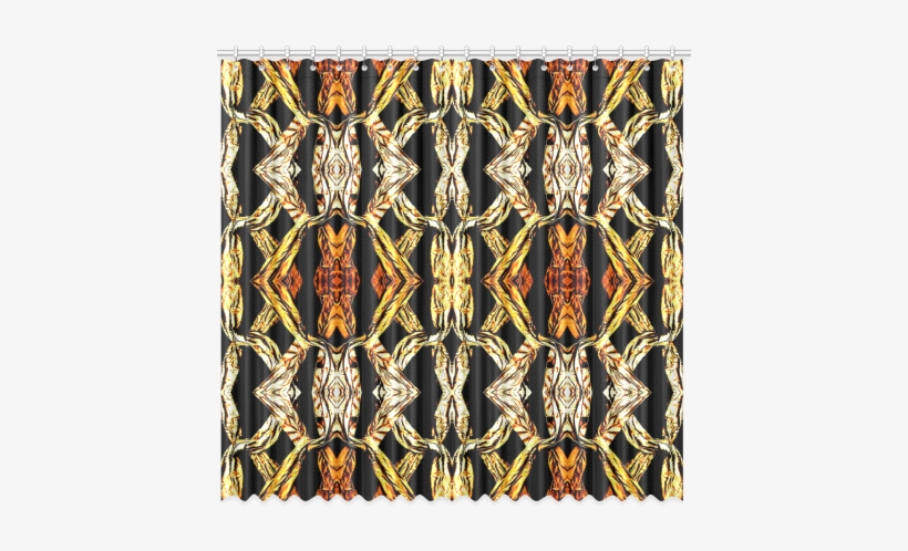 Elegant Oriental Pattern Black Gold Window Curtain - Window, transparent png