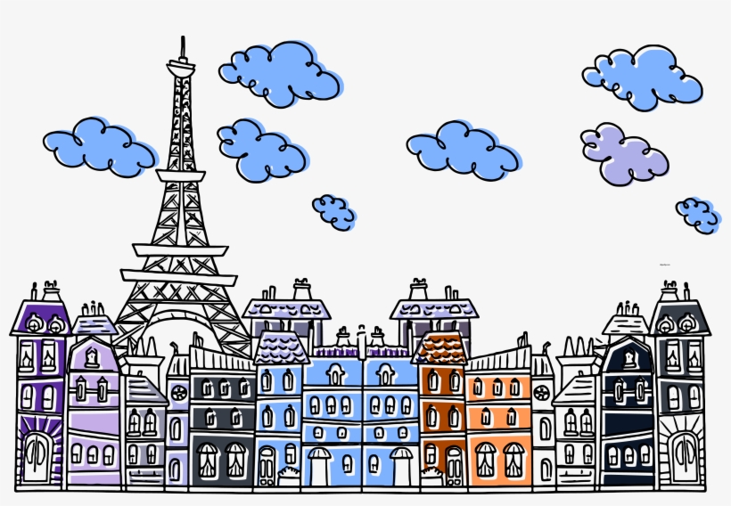 Paris Eiffel City Cute Drawing Clipart Png - Eiffel Tower, transparent png