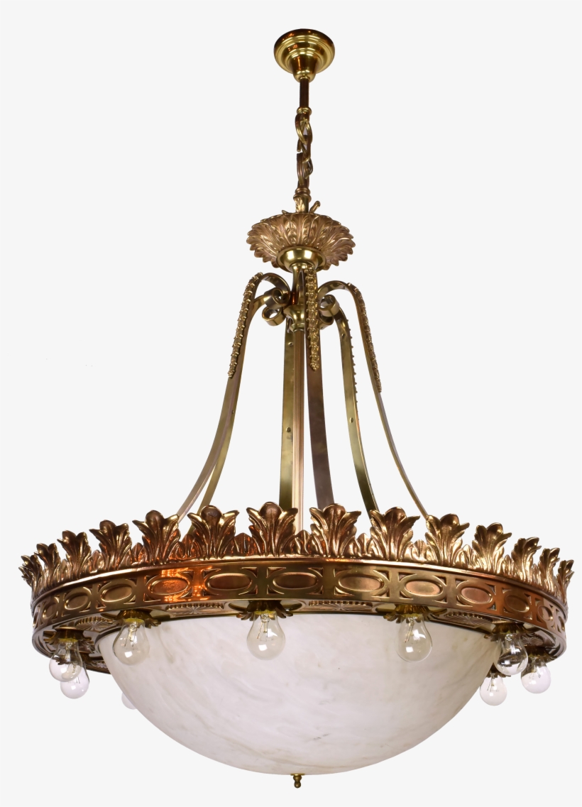 Cast Bronze Fifteen Light Bowl Chandelier, transparent png