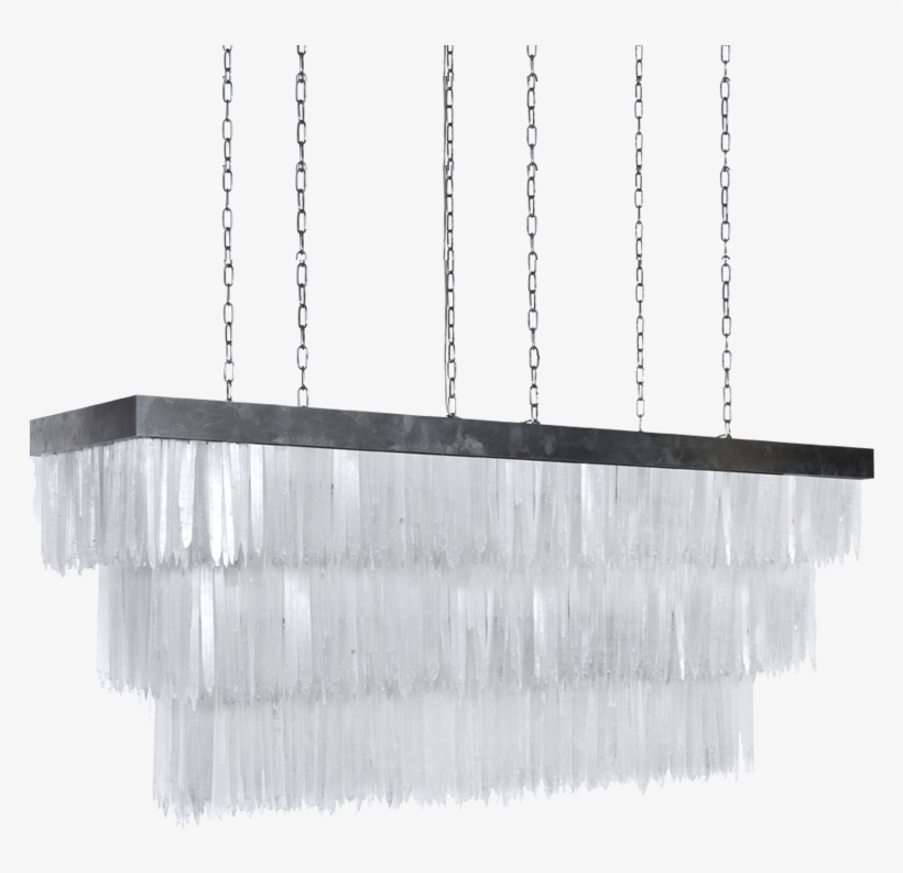 Mid Century Modern Chandeliers - Rectangular Selenite Chandelier, transparent png