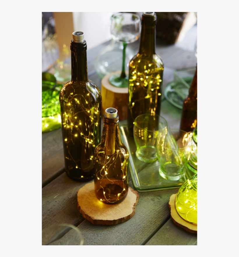 String Lights Bottle Stop 40 Leds Light Essentials - Glass Bottle, transparent png