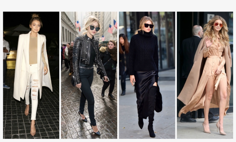 Gigi Has One Of The Most Gorgeous Street Styles That - Lk Bennett Black Over Knees Satin Boots, Size 38,uk, transparent png