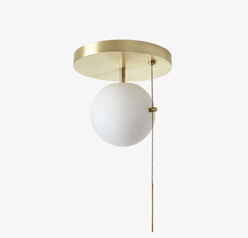 Brass Pull Chain Ceiling Light, transparent png