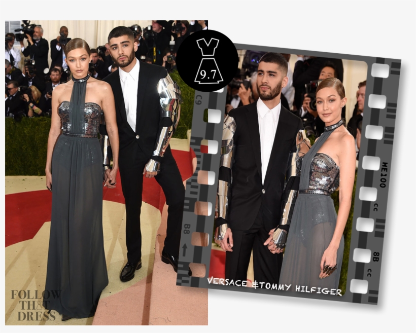 Gigi Hadid In Tommy Hilfiger & Zayn Malik In Versace - Met Gala Men Outfit, transparent png