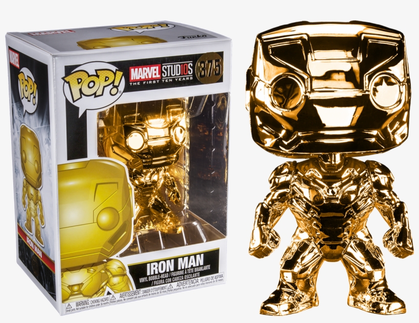 The First Ten Years - Funko Pop Gold Chrome Iron Man, transparent png