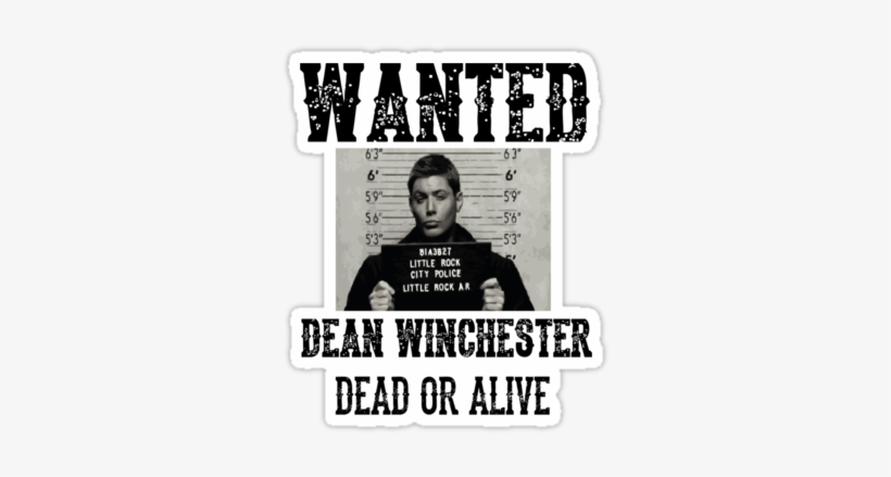 Dean Winchester Wanted Sign&quot - Supernatural Wanted Tv Series 16x12 Print Poster, transparent png