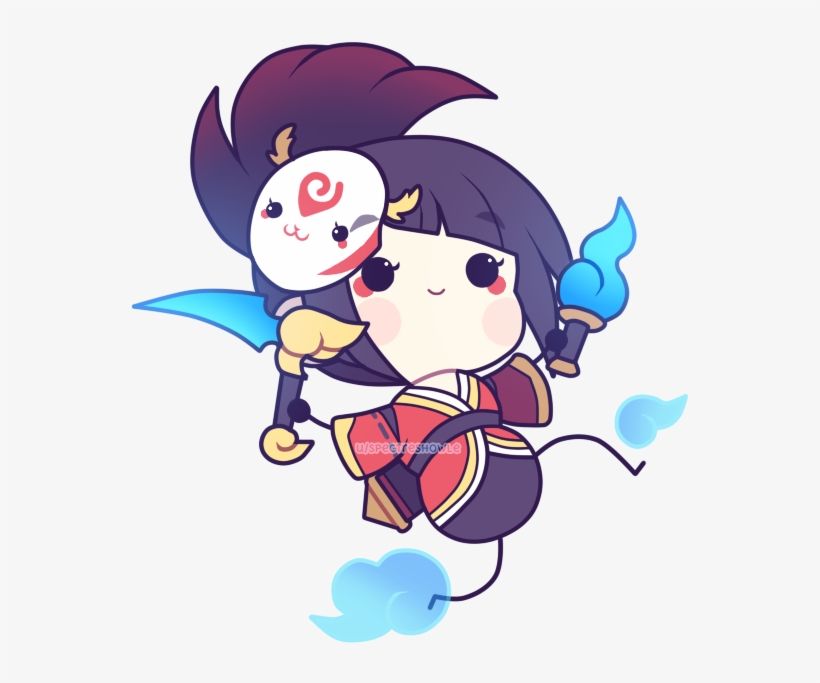 I Drew Chibi Blood Moon Akali To Celebrate Tonight's - Akali Blood Moon Rework, transparent png