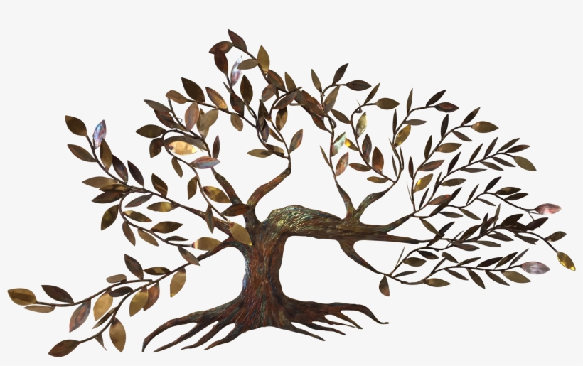 Curtis Jere Style Tree With Leaves Metal Wall Art - C. Jeré, transparent png