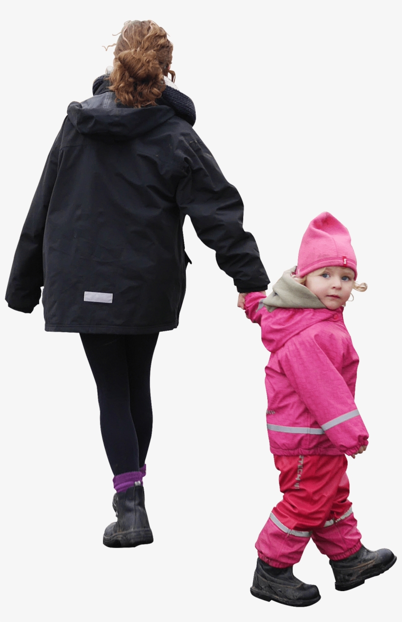 E And E Out On A Walk In The Rain Somewhere On A Gravel - People Walking Winter Png, transparent png
