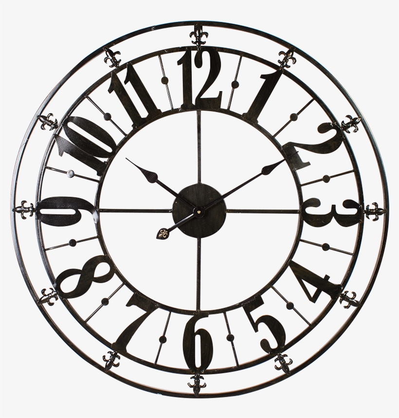 Clocks Indoor Provincial Distressed Metal Decor Clock - Large Metal Wall Clock, transparent png