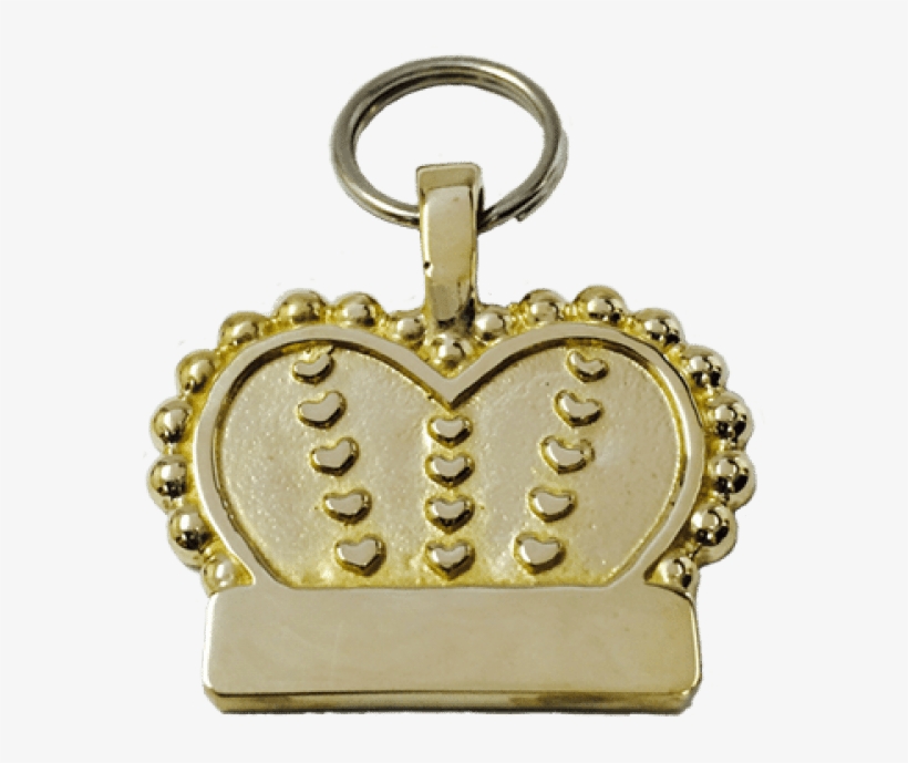 Medium Bronze Crown & Heart Tag - Keychain, transparent png