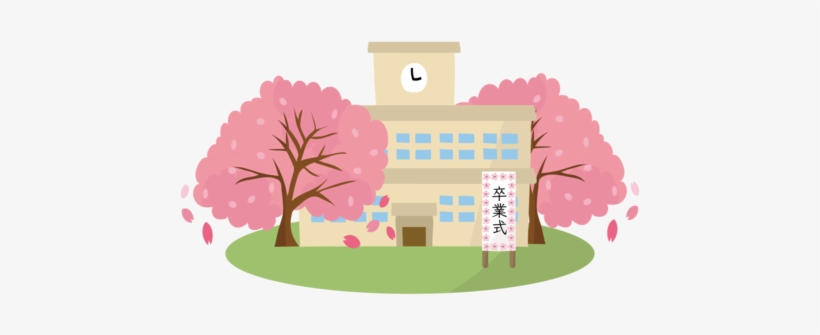 Japanese Cherry Blossom Viewing, Graduation Ceremony - Japanese Entrance Ceremony Illustrations Png, transparent png