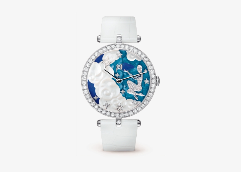 Lady Arpels Zodiac Aquarius Watch,shiny Alligator, - 梵 克 雅 宝 水瓶 座, transparent png