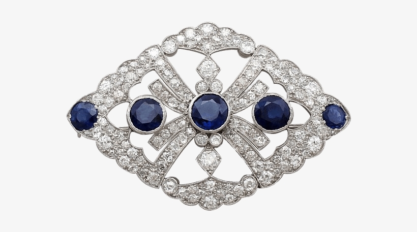 Brooch With Sapphire And Diamond - Victorian Jewellery, transparent png