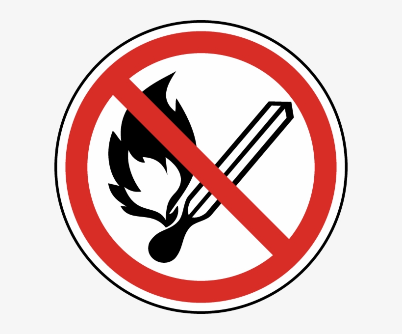 No Open Flame Symbol Label - No Open Flame Symbol, transparent png