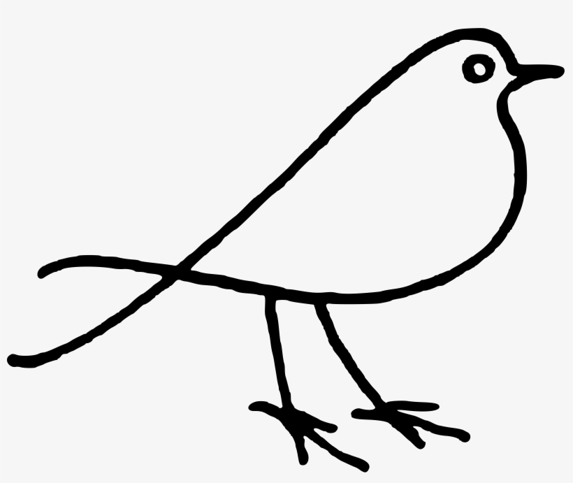 Black And White Bird Clipart Png - Bird Doodle Png, transparent png