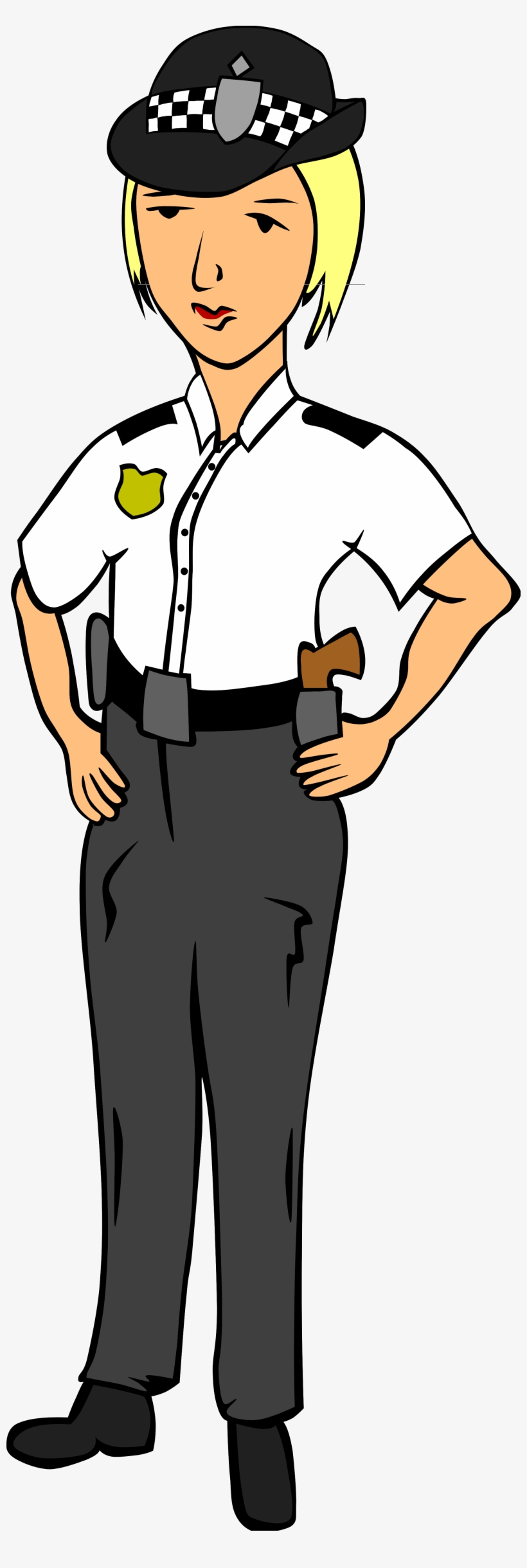 Open - Cartoon English Police Woman, transparent png