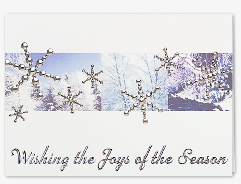 Picture Of Silver Snowflakes In Forest Greeting Card - Silver Snowflakes In Forest Holiday Greeting Card Quantity(50), transparent png