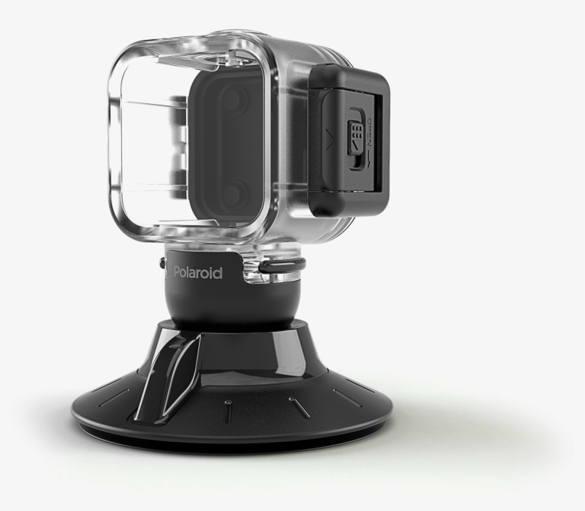Polaroid Waterproof Case / Suction Mount Combo - Polaroid Cube Waterproof Case & Suction Cup Mount, transparent png