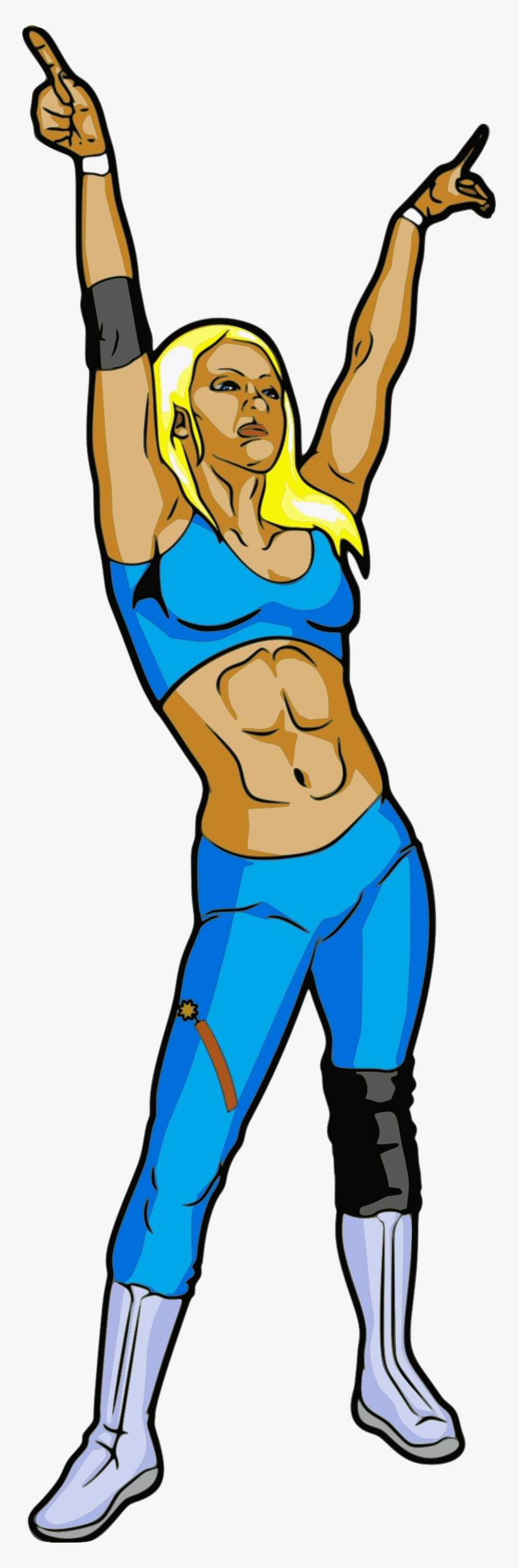 Clipart Female Professional Wrestler - Women Wrestler Clip Art, transparent png