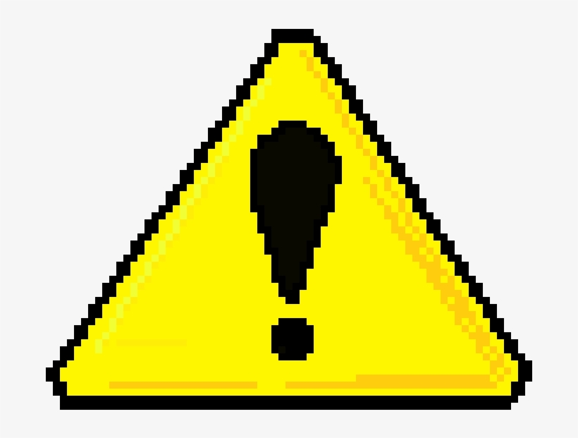 8 Bit Caution Symbol - Pixel Art, transparent png