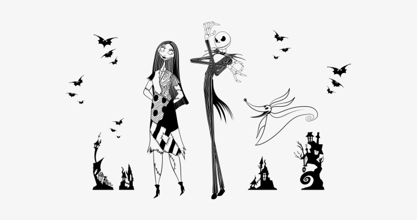Clip Art Free Download Jack Skellington Black And White - Pesadilla Antes De Navidad, transparent png