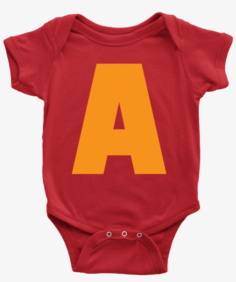 Letter A Alvin And The Chipmunks Style Kids Apparel - Alvin And The Chipmunks Baby Onesie, transparent png