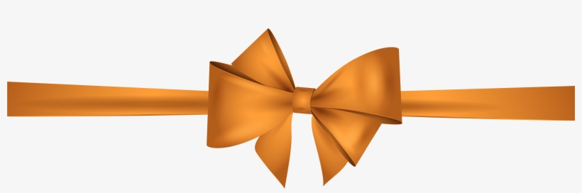 Orange Bow Png Clip Art - Orange Ribbon With Transparent Background, transparent png