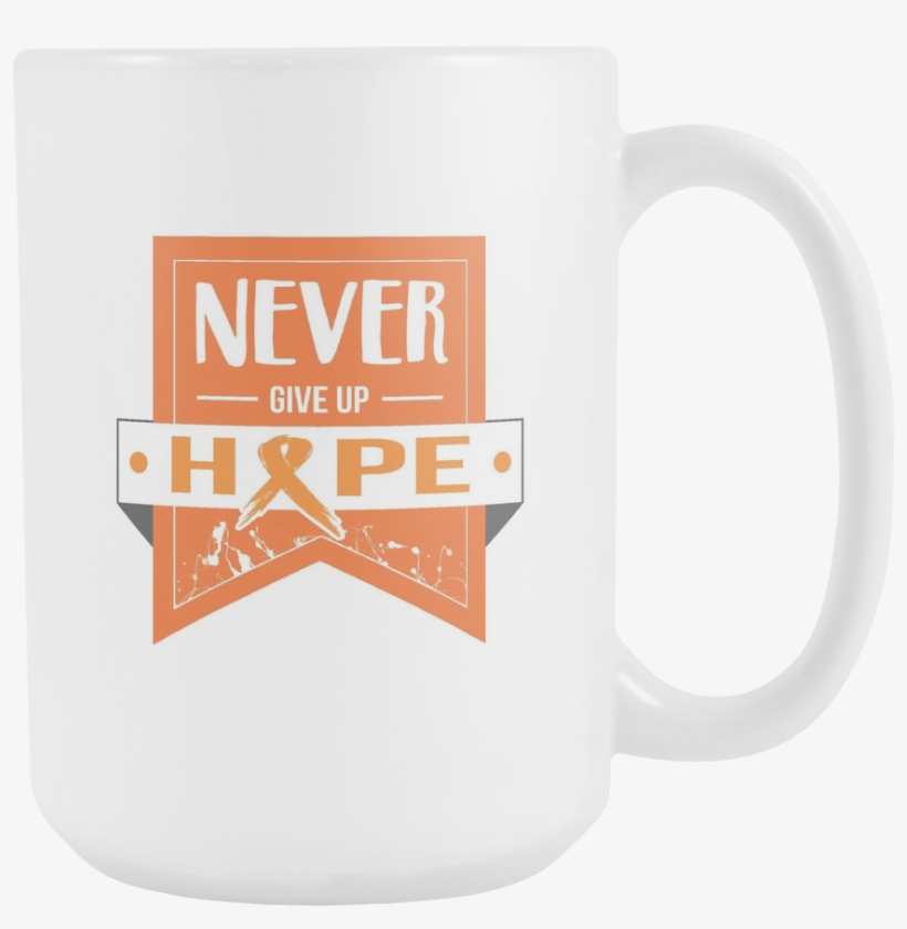 Never Give Up Hope Orange Ribbon Kidney Cancer Awareness - Kidney Cancer, transparent png