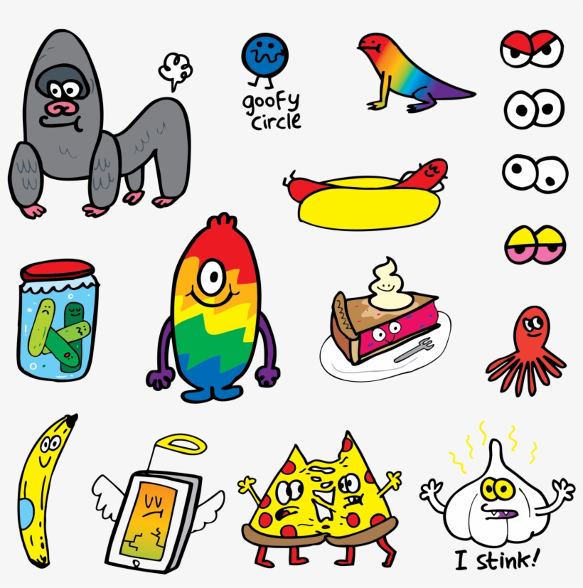Goofy Doodles Sheet - Jon Burgerman's Daily Doodle By Jon Burgerman, transparent png