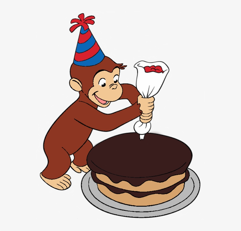 Curious George Decorating Cake, transparent png