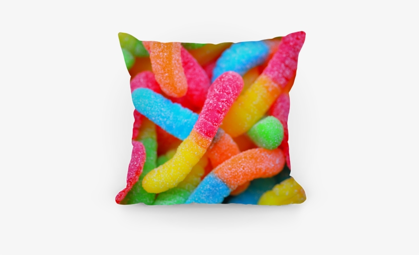 Sour Gummy Worms Pillow - Sour Gummy Worms Png, transparent png