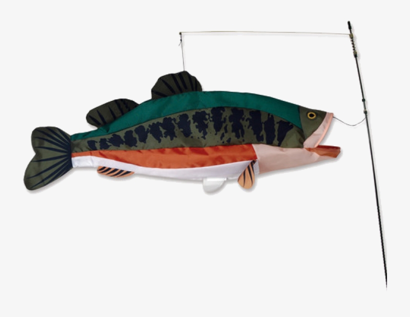 Large Mouth Bass Swimming 3d Fish - Bass Windsock, transparent png