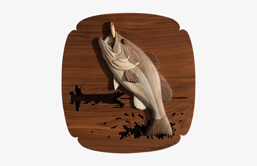 I-340 Bass Fishing - Fishing Intarsia, transparent png