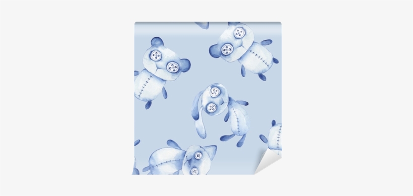 Seamless Pattern With Hand Made Toys - Teddy Bear, transparent png