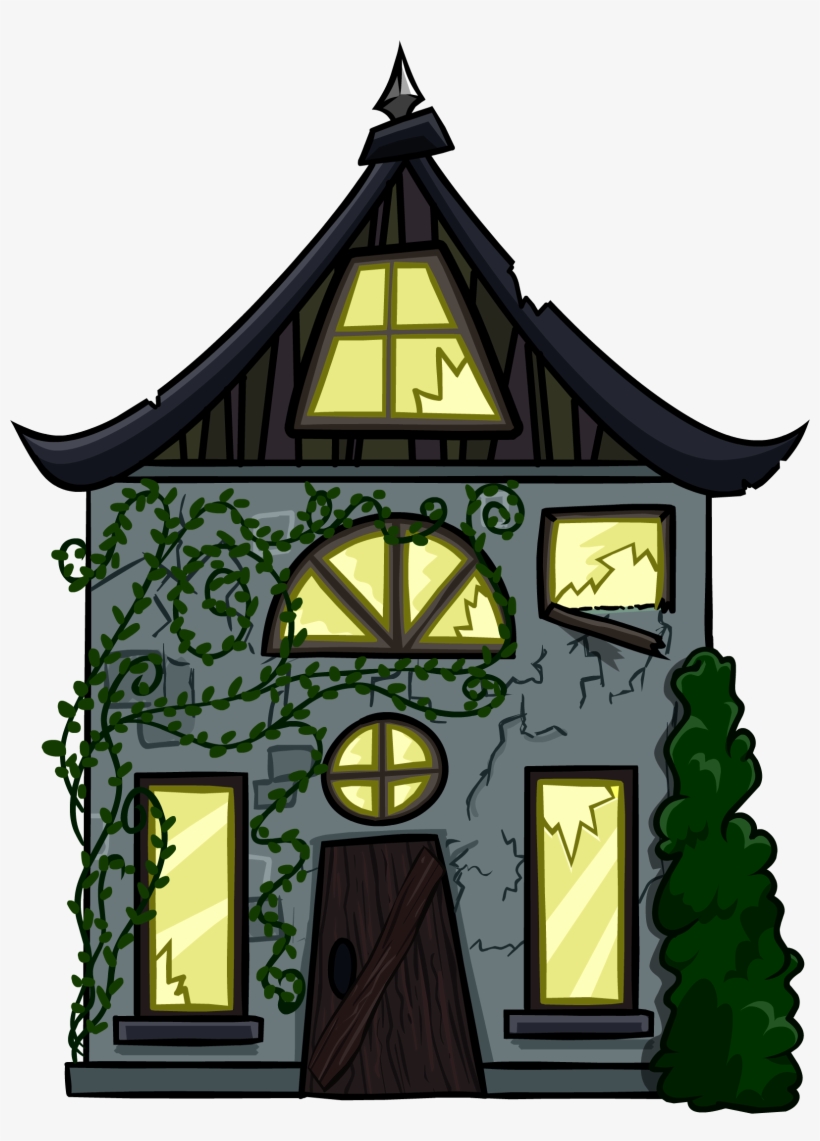 Creepy Cottage Cut-out - Club Penguin Building Png, transparent png