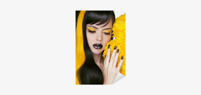 Punk Girl Portrait With Colorful Makeup, Long Hair, - Long Hair, transparent png