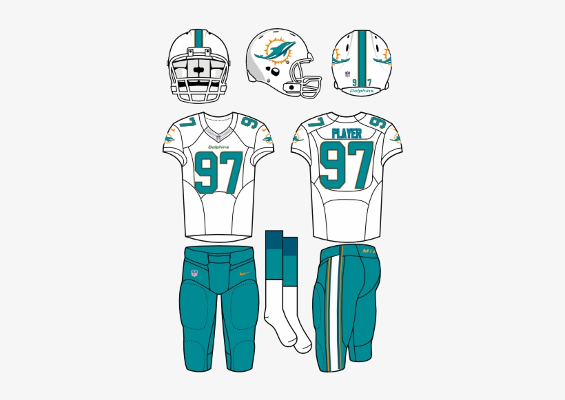Miami Dolphins - Buffalo Bills Road Uniforms 2013, transparent png